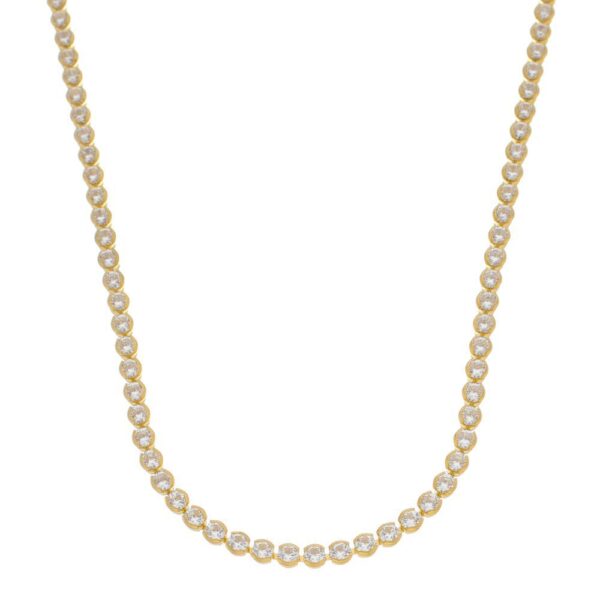 Gargantilha Riviera Choker Zircônia Foheado em Ouro 18k