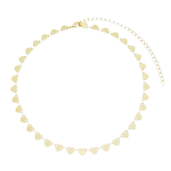 Choker Chapinha de Corações Folheado em Ouro 18K